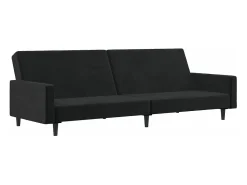 Sofá cama de 2 plazas terciopelo negro