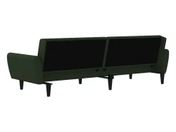 Sofá cama de 2 plazas terciopelo verde oscuro