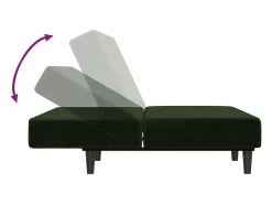 Sofá cama de 2 plazas terciopelo verde oscuro