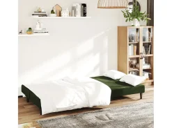 Sofá cama de 2 plazas terciopelo verde oscuro