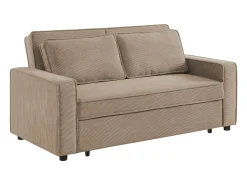 Sofá cama de pana de 3 plazas beige