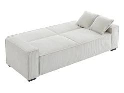 Sofá cama de pana de 3 plazas crema
