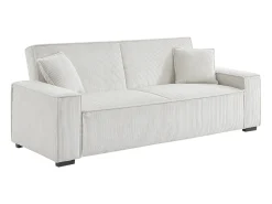 Sofá cama de pana de 3 plazas crema