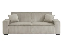 Sofá cama de pana de 3 plazas beige