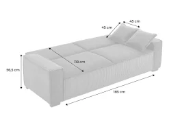 Sofá cama de pana de 3 plazas beige