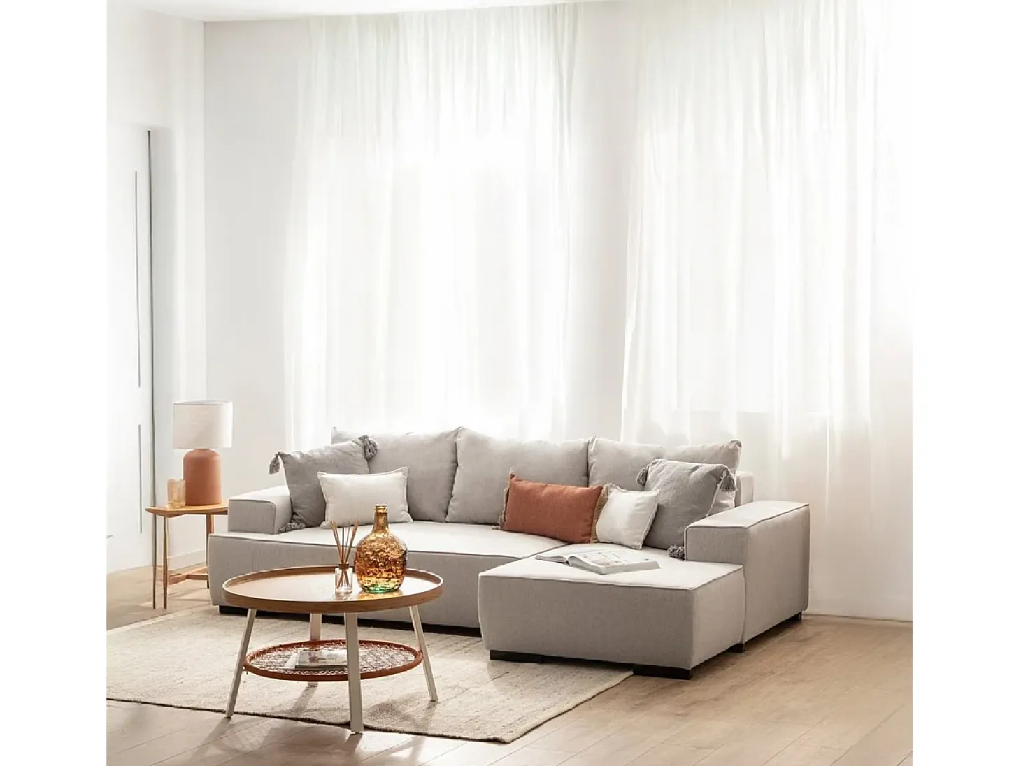 Sofá cama de Poliéster Gris 80 x 250- Alan