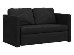 Sofá cama de suelo 2 en 1 tela negro 112x174x55 cm