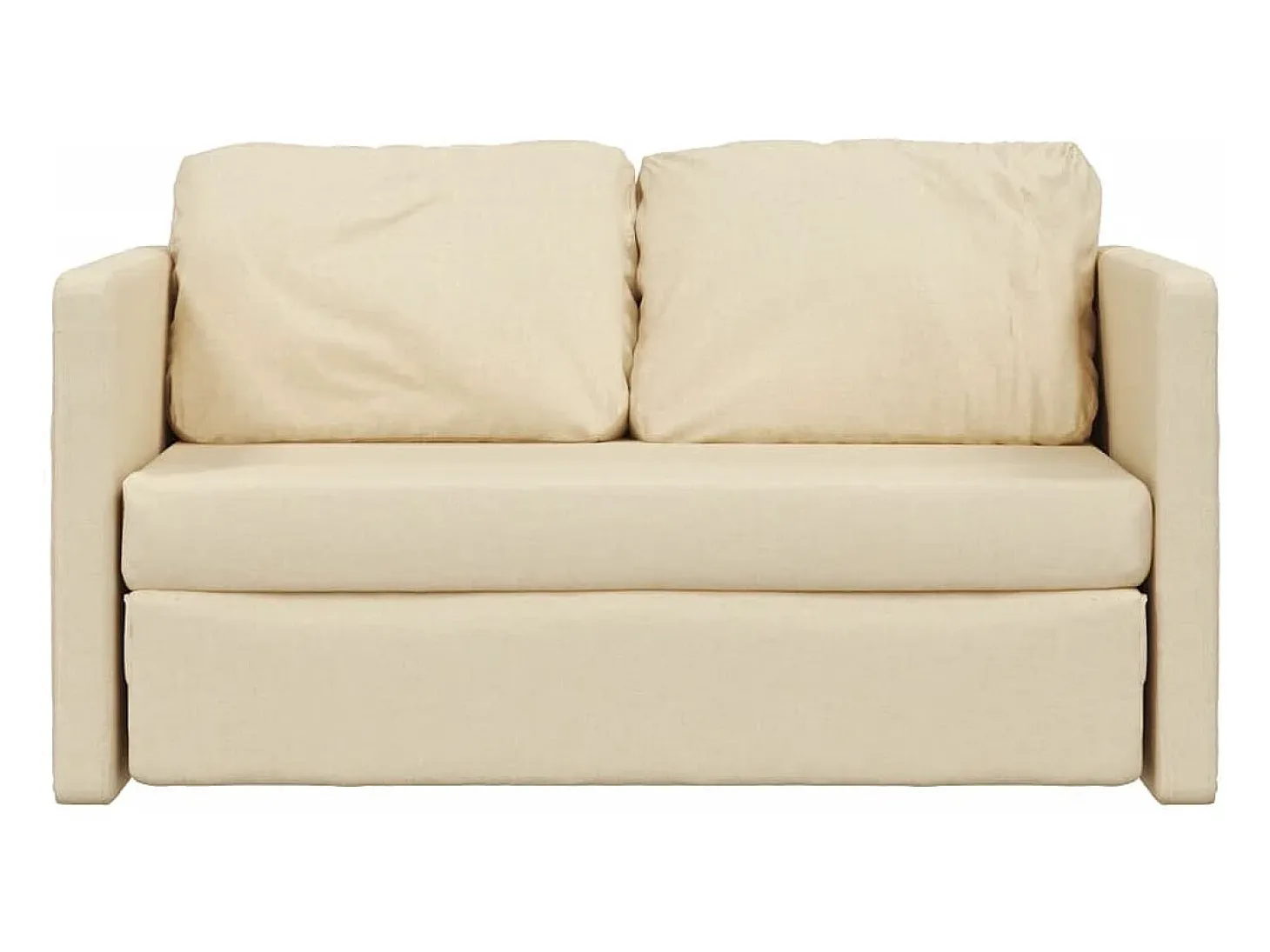 Sofá cama de suelo 2 en 1 tela crema 112x174x55 cm