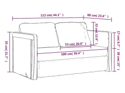Sofá cama de suelo 2 en 1 tela crema 112x174x55 cm
