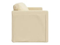 Sofá cama de suelo 2 en 1 tela crema 112x174x55 cm