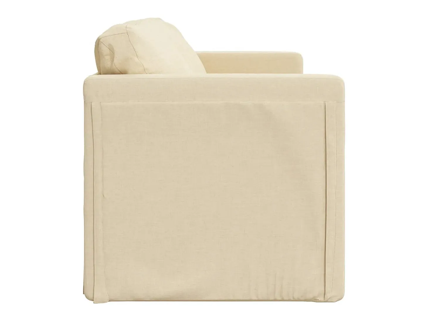 Sofá cama de suelo 2 en 1 tela crema 112x174x55 cm