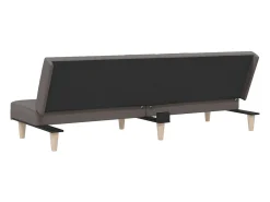 Sofá cama de tela gris taupe
