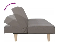 Sofá cama de tela gris taupe
