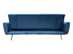 Sofá cama de terciopelo de 2 a 3 plazas azul
