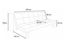 Sofá Cama Diseño En Tejido 2 Plazas para casa y oficina Giada - Marrón