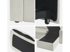 Sofá cama esquinero reversible 3 plazas crema