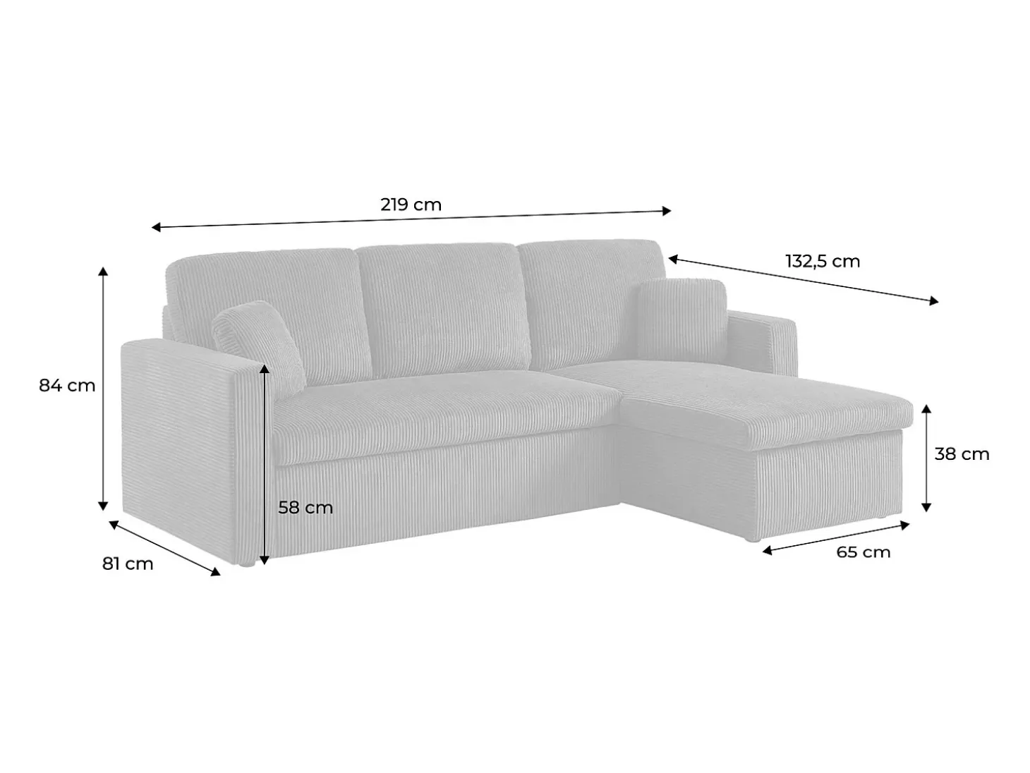 Sofá cama esquinero reversible 3 plazas crema