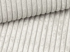 Sofá cama Express en pana beige, superficie de descanso de 160 cm, colchón de 16 cm, MONDOVI