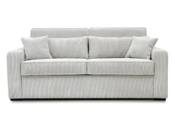 Sofá cama Express en pana beige, superficie de descanso de 160 cm, colchón de 16 cm, MONDOVI