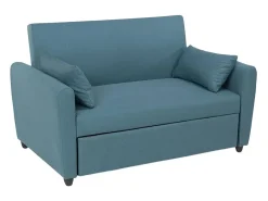 Sofá cama extraíble de 2 plazas diseño moderno en tejido PORTO RICO - Azul Marino