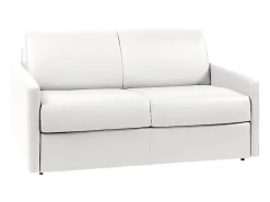 Sofá cama italiano 2p 18 cm piel sintética Blanco CALIFE