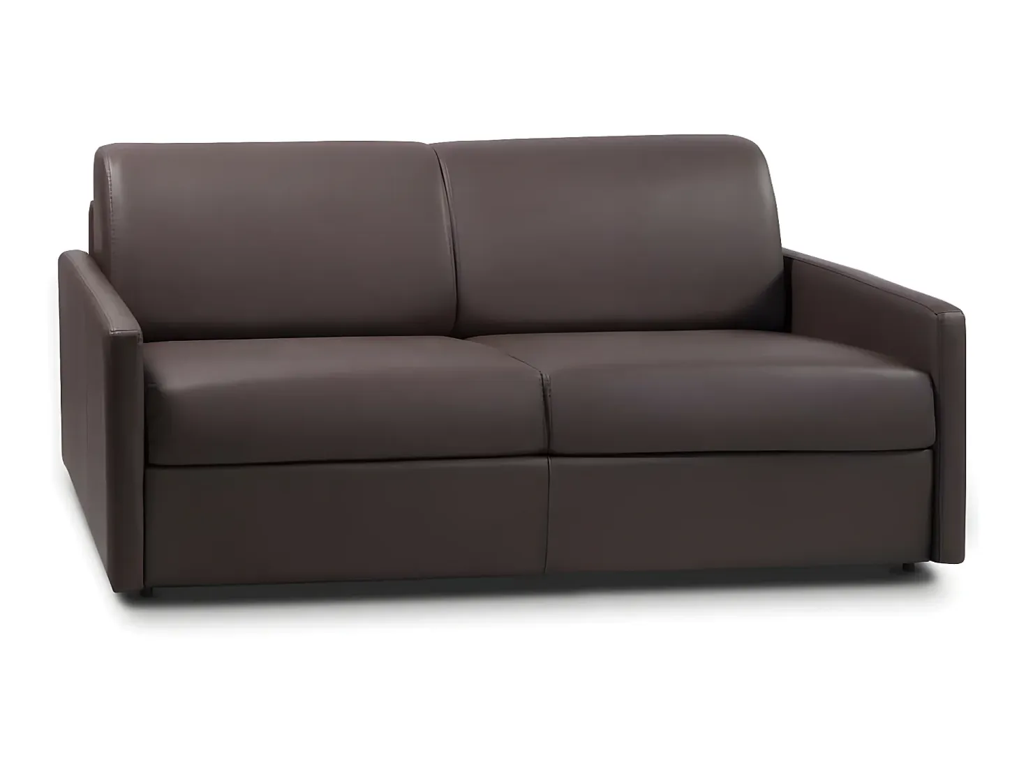 Sofá cama italiano 3p 22 cm piel sintética Marrón CALIFE