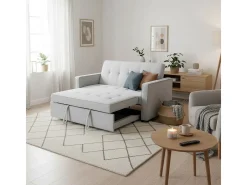 Sofá cama Izan Deluxe sistema clic clac gris 93x167x88 cm