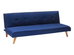 Sofá cama moderno de 2 plazas en tejido Larimar para Salón y sala de estar - Azul Marino