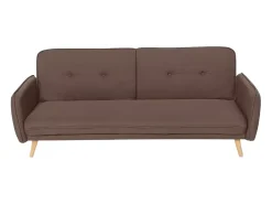Sofá cama reclinable de diseño nórdico clic clac 3 plazas tejido Merida - Marrón