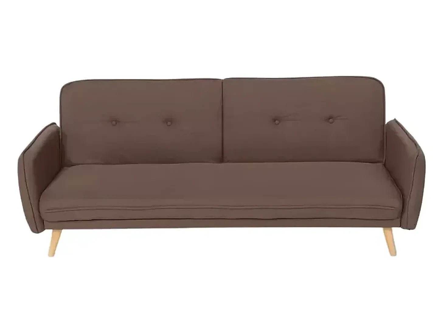 Sofá cama reclinable de diseño nórdico clic clac 3 plazas tejido Merida - Marrón