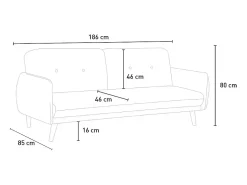Sofá cama reclinable de diseño nórdico clic clac 3 plazas tejido Merida - Marrón