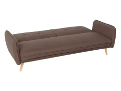 Sofá cama reclinable de diseño nórdico clic clac 3 plazas tejido Merida - Marrón