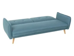 Sofá cama reclinable de diseño nórdico clic clac 3 plazas tejido Merida - Azul Marino