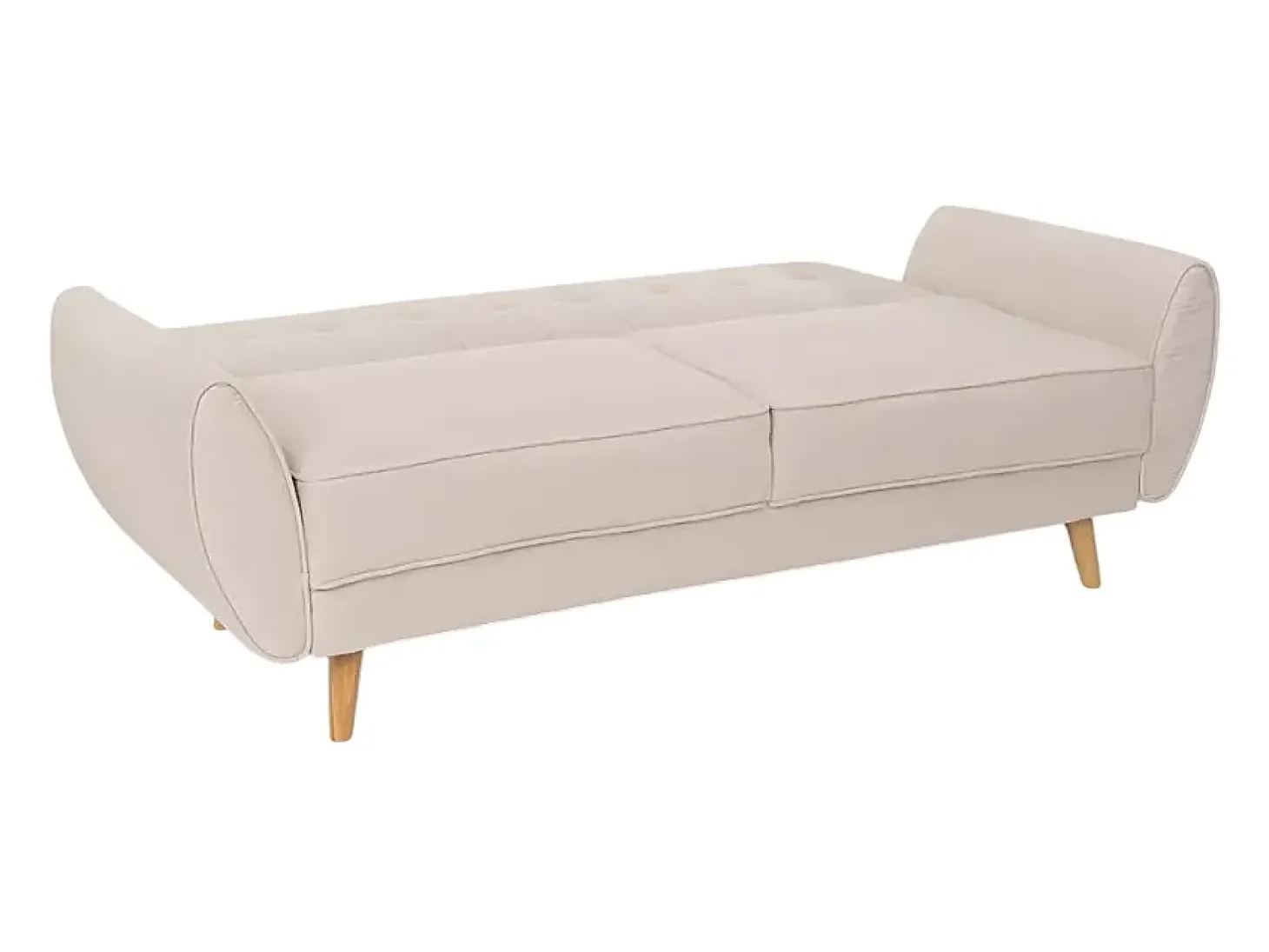 Sofá cama reclinable de diseño nórdico clic clac 3 plazas en tejido Fortaleza - Beige