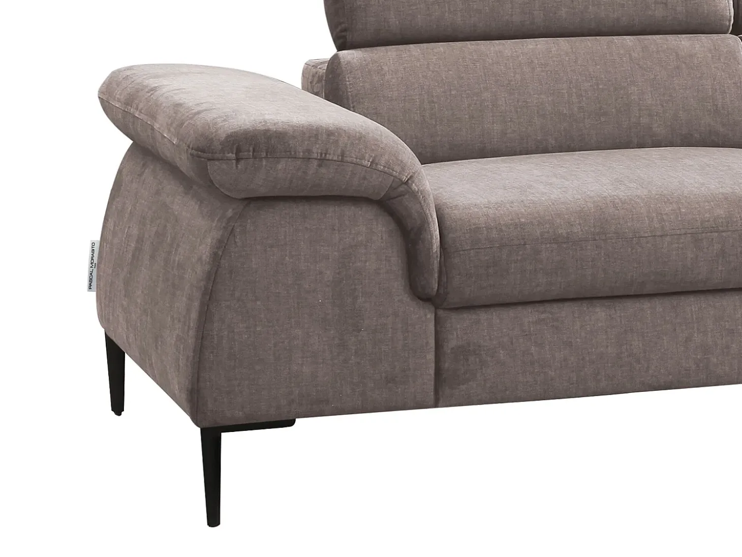 Sofá cama rinconera de tela gris topo - Ángulo izquierdo - SEPINA de Pascal Morabito