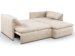 Sofá cama rinconera derecha de pana beige -TEODORA de Pascal Morabito