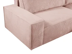 Sofá cama rinconera derecha de pana rosa empolvado AMELIA