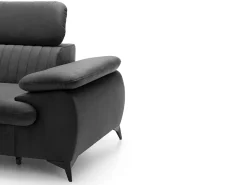 Sofá cama rinconera izquierda de terciopelo gris antracita SAMARA