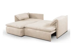 Sofá cama rinconera izquierda de pana beige -TEODORA de Pascal Morabito