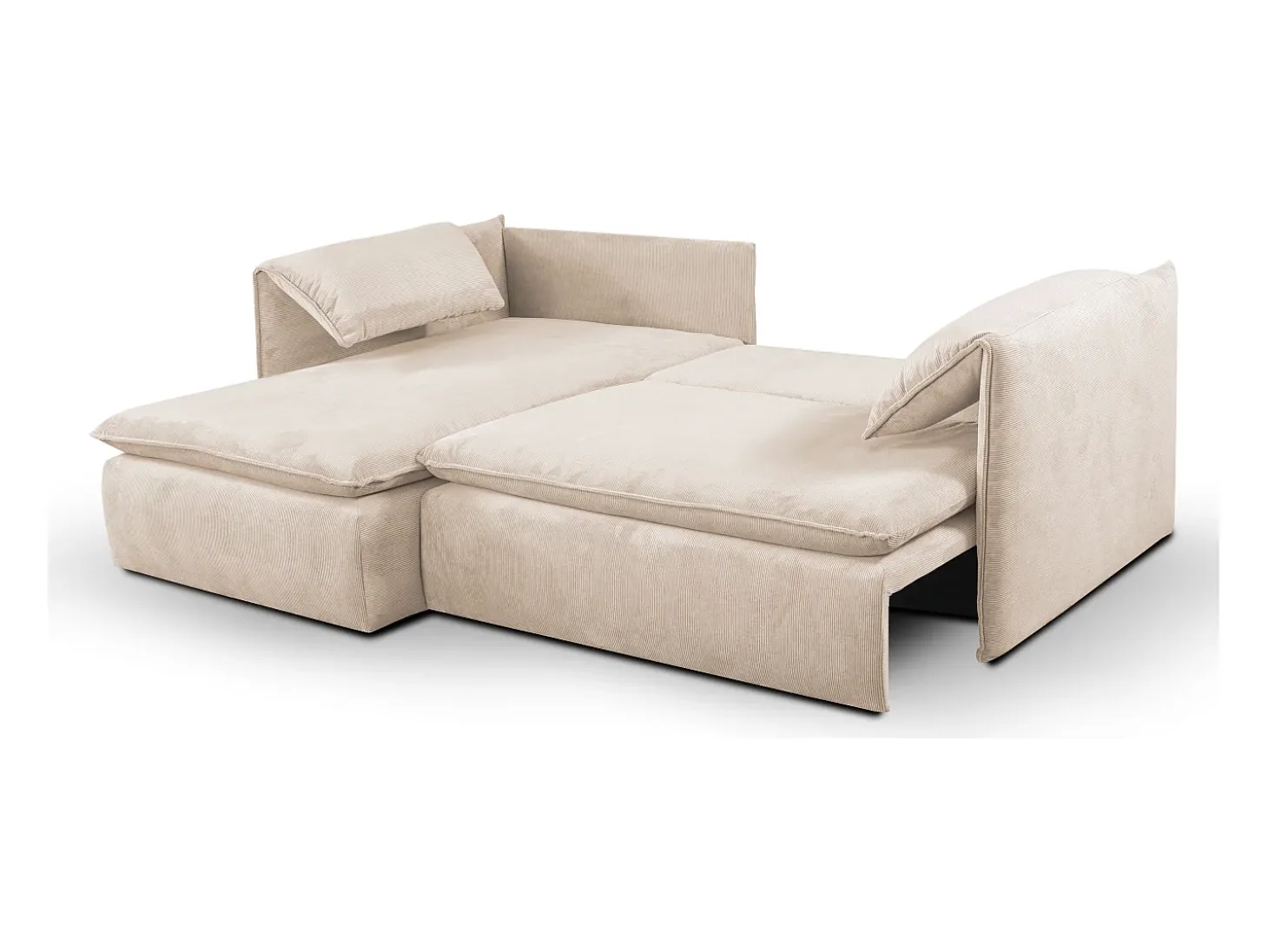 Sofá cama rinconera izquierda de pana beige -TEODORA de Pascal Morabito