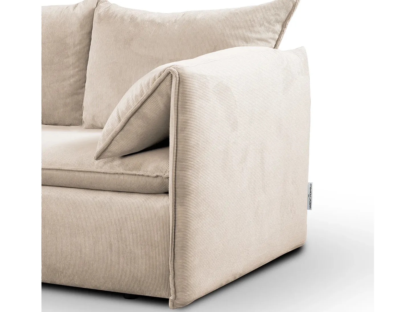 Sofá cama rinconera izquierda de pana beige -TEODORA de Pascal Morabito