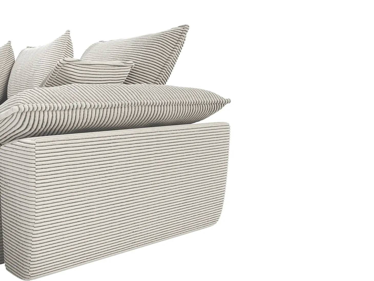 Sofá cama rinconera izquierda de pana gris claro de estilo charme francés vintage GUILLERMO