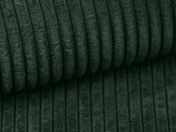 Sofá cama rinconera terciopelo canalé verde pino AMELIA - Ángulo derecho