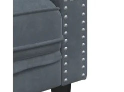Sofá Chesterfield 2 plazas con cojines terciopelo gris oscuro