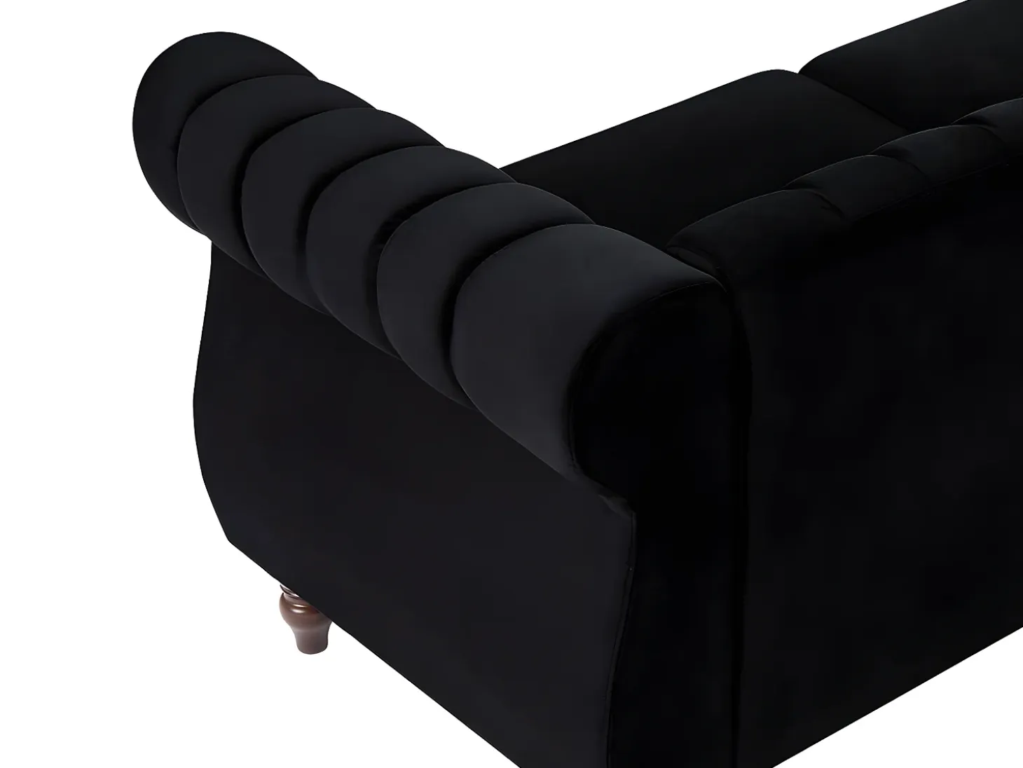 Sofá chesterfield 3 plazas de terciopelo negro TRUMBO