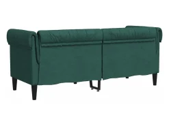 Sofá Chesterfield de 2 plazas tela verde oscuro