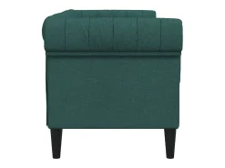Sofá Chesterfield de 2 plazas tela verde oscuro