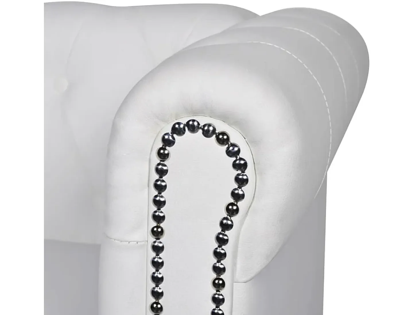 Sofá Chesterfield de 3 plazas cuero sintético blanco