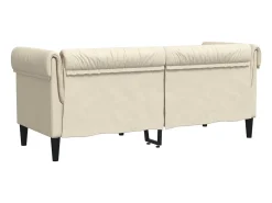 Sofá chesterfield de 2 plazas tela crema