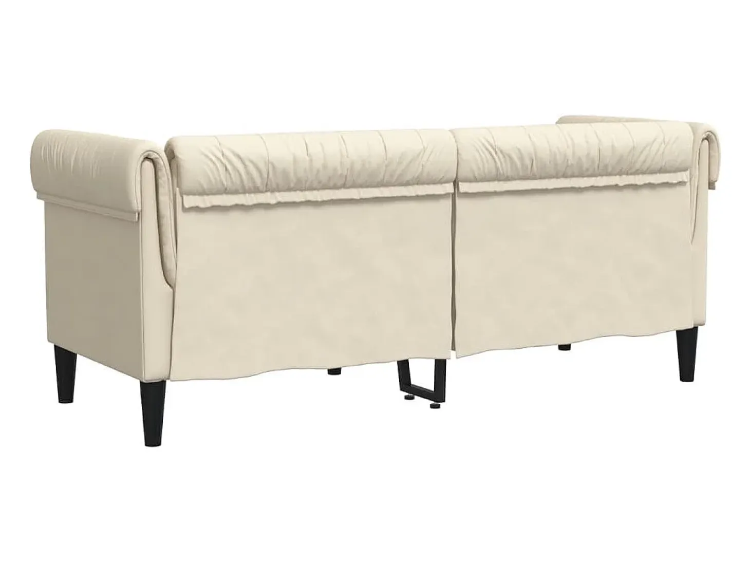 Sofá chesterfield de 2 plazas tela crema